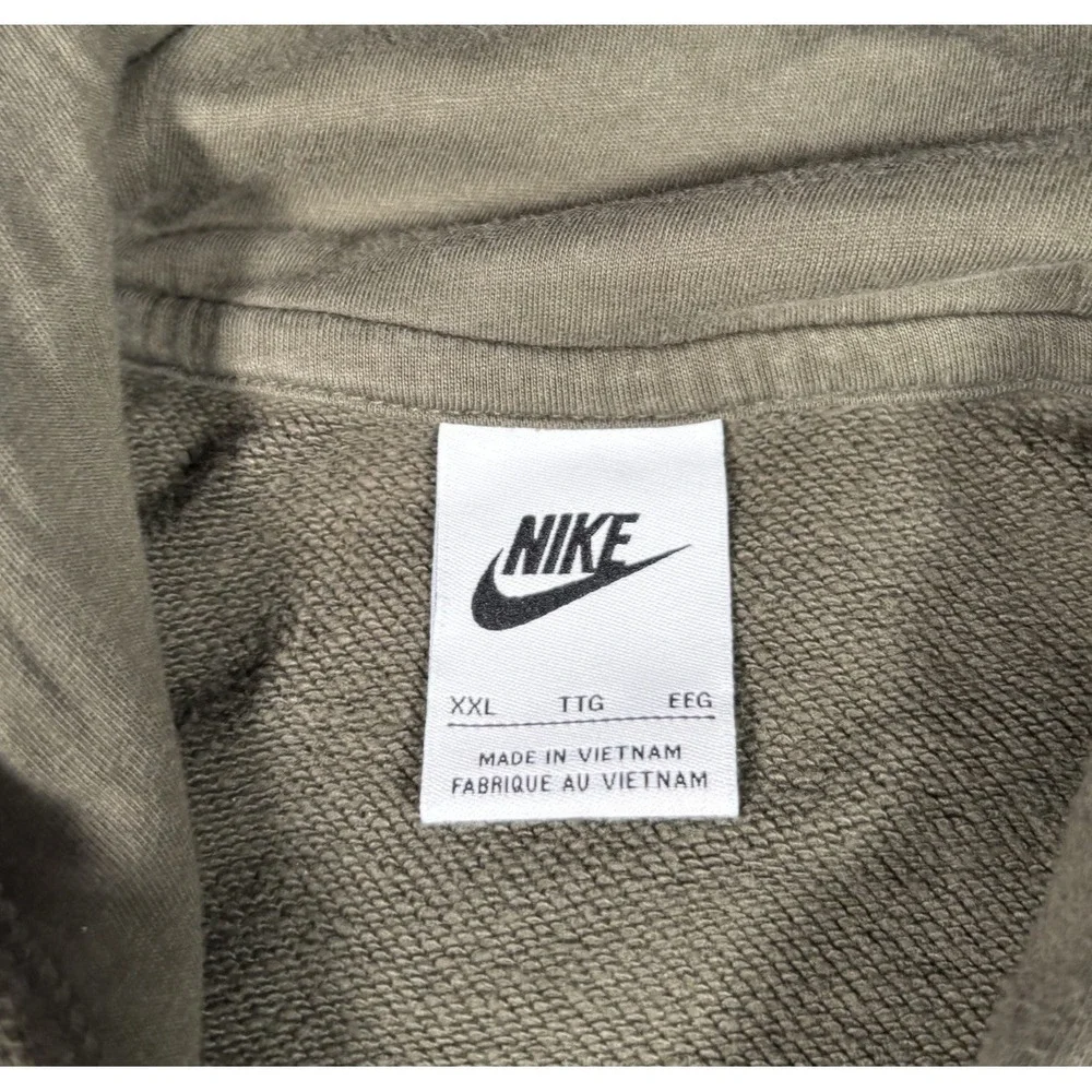 Nike Sportswear Club Fleece Hoodie Sweatshirt Womens 2XL Olive Green‎ Emroidered